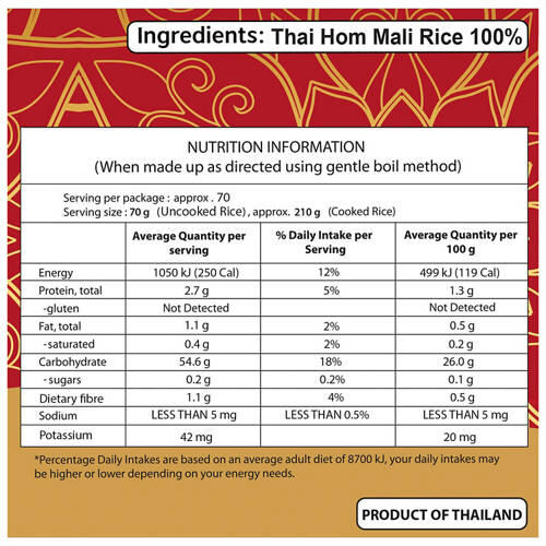 Thai Hom Mali Jasmine Rice 5kg