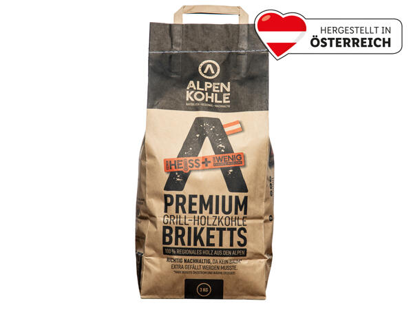 Alpenkohle Premium Grill-Briketts aus den Alpen