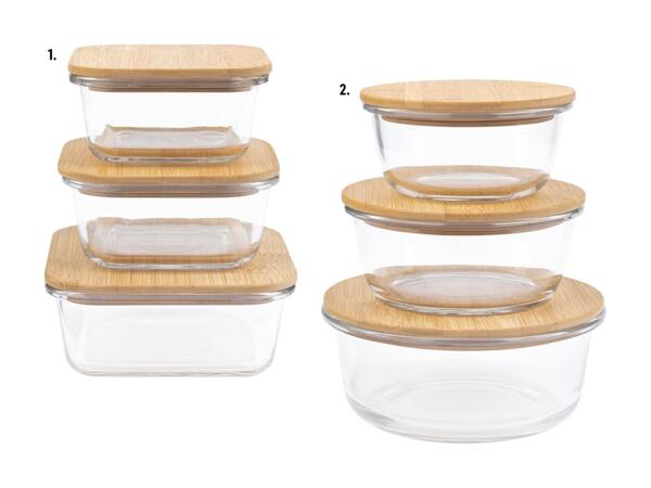 Boîtes de conservation en verre, set de 3