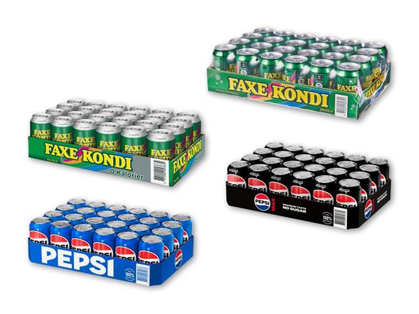 Pepsi Max, Pepsi, Faxe Kondi eller Faxe Kondi Free
