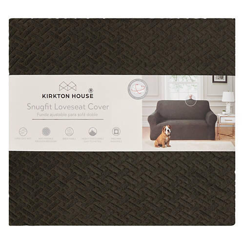 Super Soft Knit Loveseat Cover, Dark Gray