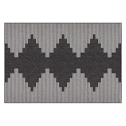 6' x 9' Indoor/Outdoor Flatweave Area Rug - Charcoal/Beige Modern