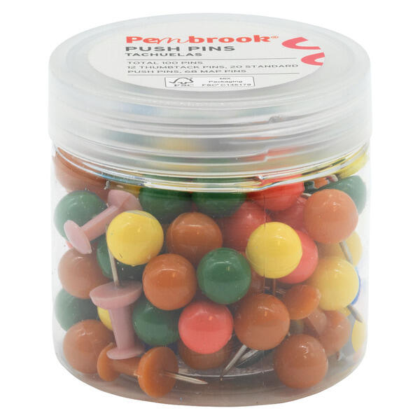 Pembrook Bright Push Pins