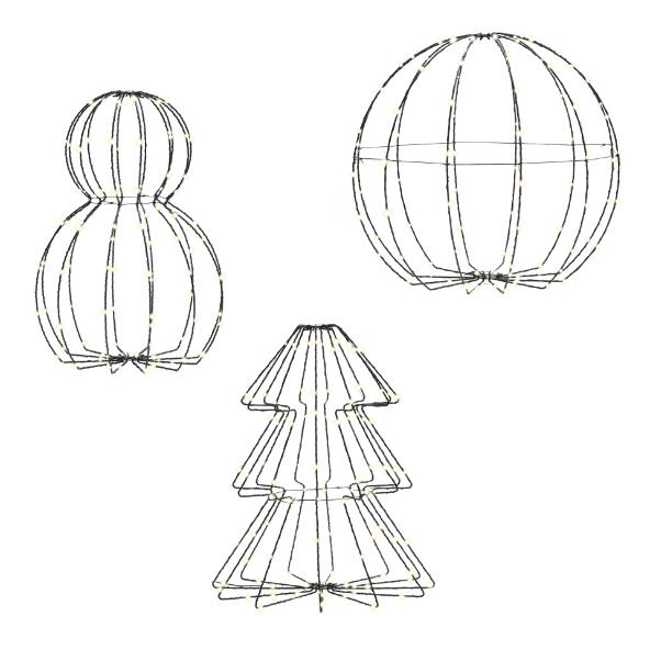 CASALUX(R) 				Personnage de Noël XL en métal avec LED