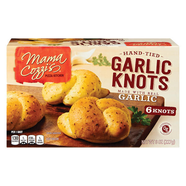 Mama Cozzi's Pizza Kitchen Hand-Tied Garlic Knots Made with Real Garlic - 6 Pack
