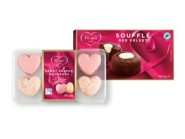 Macarons, sufflé med vit choklad