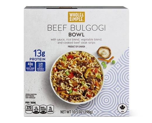 Whole & Simple 
 Ancho Chicken Mole or Beef Bulgogi Bowl