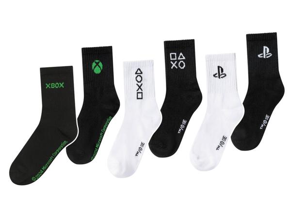 Kids' socks, 3 pairs "Playstation, X-BOX"