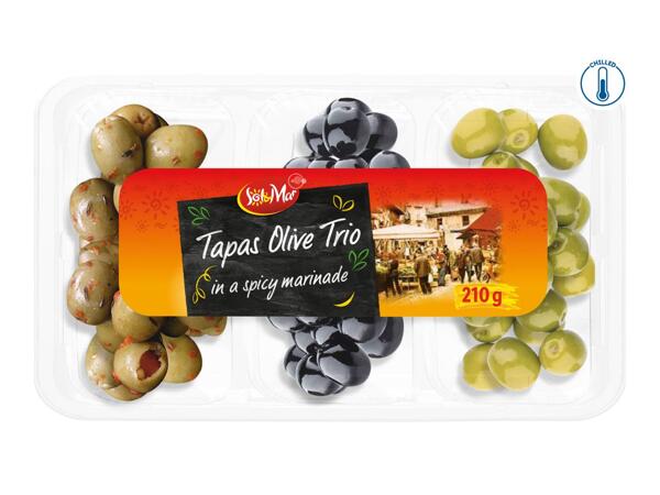 Sol & Mar Tapas Olive Trio in a spicy marinade