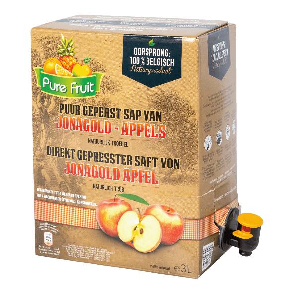 PURE FRUIT(R) 				Sinaasappel- of appelsap, bag-in-box