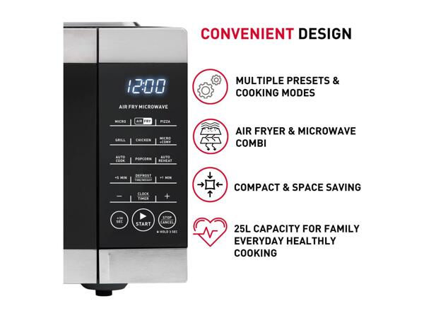 Haden 2 in 1 25L Air Fryer And Microwave