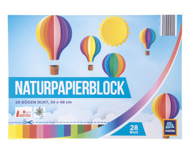 Blocco di carta naturale/cartoncini colorati