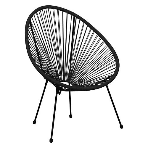 Oval Shaped Patio String Chair, Black