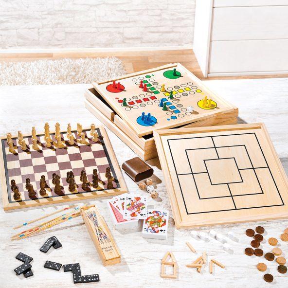 Houten spelletjesdoos