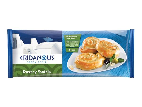 Pastry Swirls with Cheese & Olive Filling