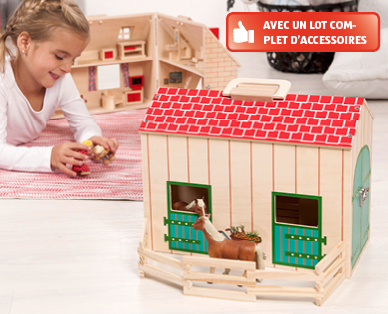 Maison de poupée ou écurie dans une valise TOYLINO