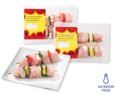 Brochettes de poitrine de poulet