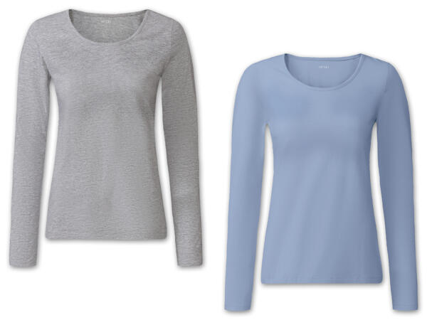 Damen Langarmshirt, 2 Stück