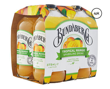 Bundaberg Sparkling Tropical Mango Drink 4 x 375ml