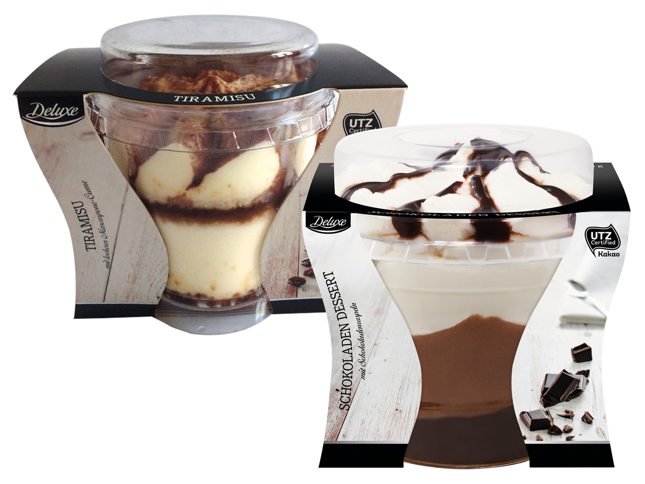 DELUXE Frisches Tiramisu oder Schokoladen Dessert