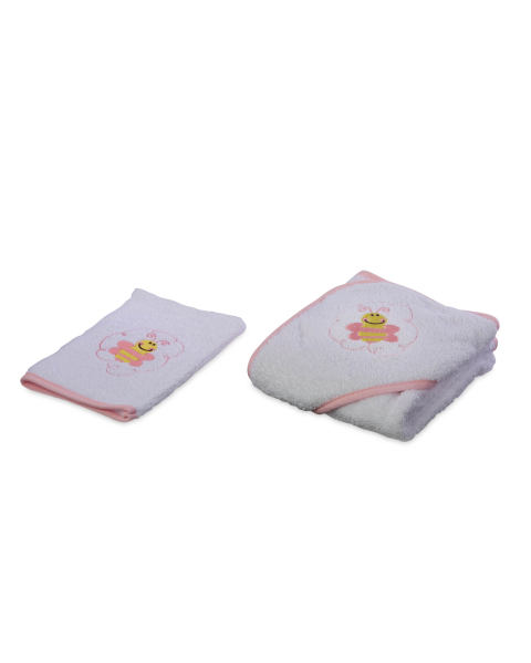 Bee Hooded Baby Towel/ Wash Mitt