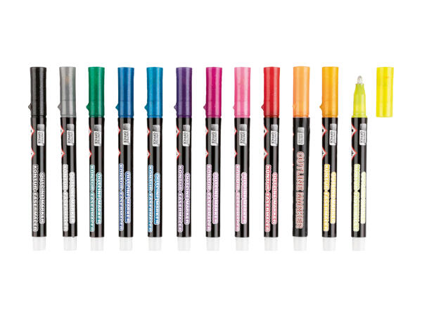 Feutres de coloriage de contours, lot de 12