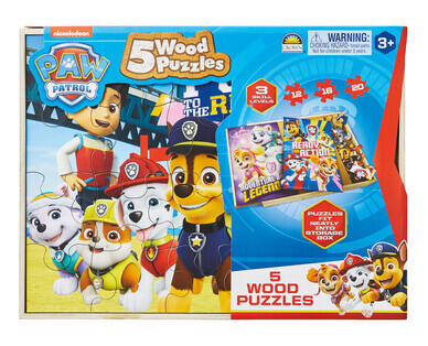 Licensed Wood Puzzles 5pk