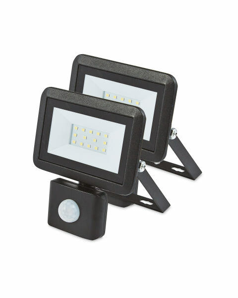 Black 10W Floodlight With PIR 2 Pack