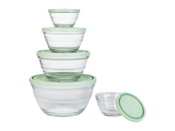 Livarno Home Glass Bowl Set - 5 Pack - Green