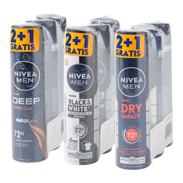 NIVEA(R) 				Spray déodorant, 3 pcs