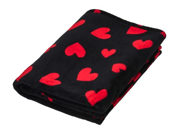 Livarno Home Black Blanket With Hearts