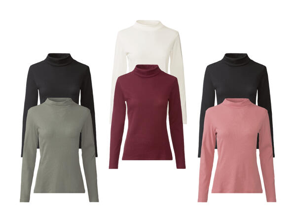 Gerippte Langarmshirts, 2er