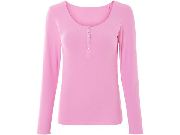 Ladies' long-sleeve ribbed top