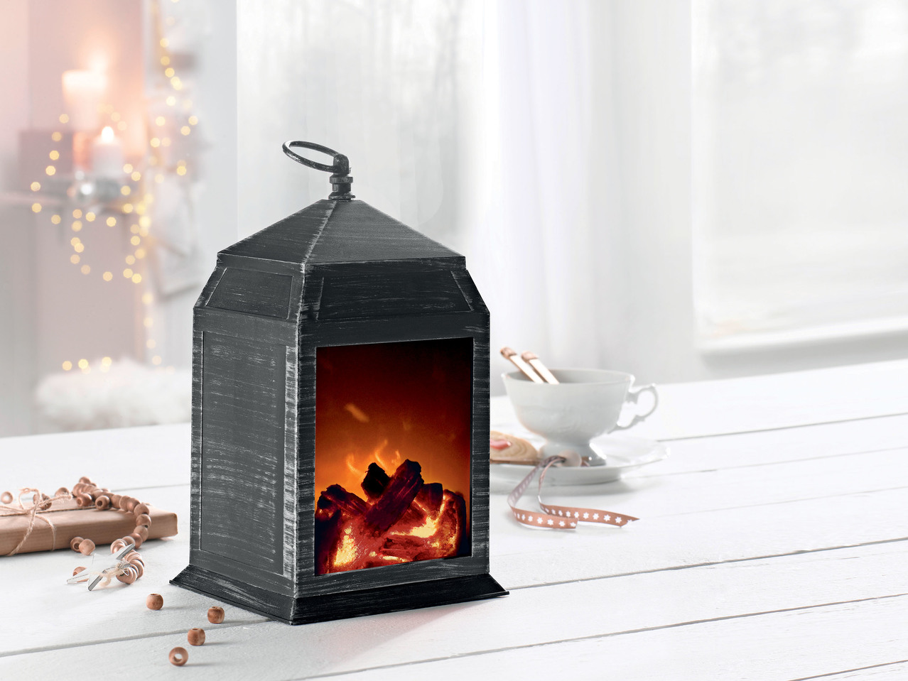 MELINERA LED Fireplace Style Lantern