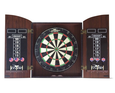 Crane Dartboard With Wood Cabinet