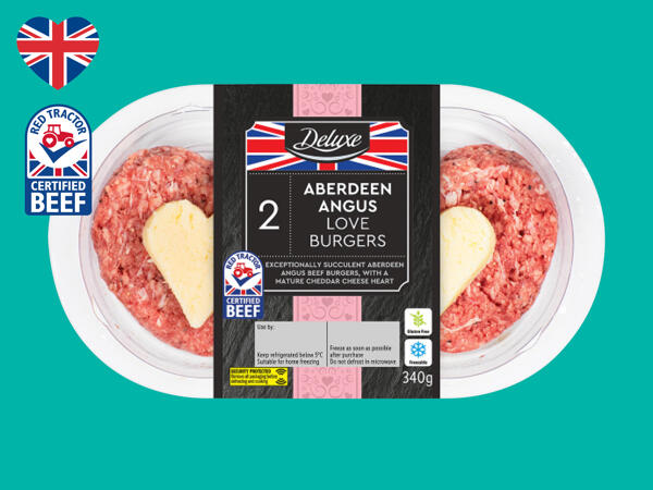 Deluxe 2 British Beef Aberdeen Angus Love Burgers