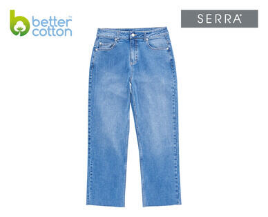 Women's Wide Leg Cropped Pants or Denim Jeans