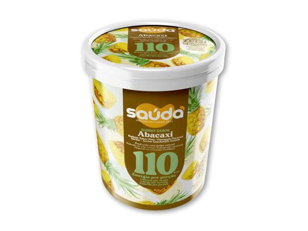 Ananas eller passionsfrugt sorbet