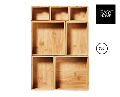 Bamboo Drawer Organisers 7pc Set