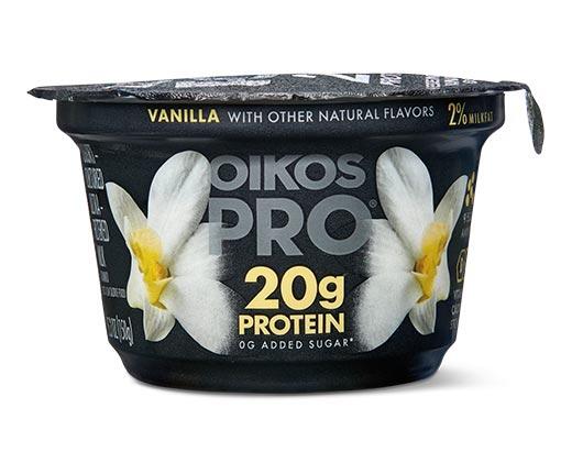 Oikos Pro Vanilla or Strawberry Protein Greek Yogurt