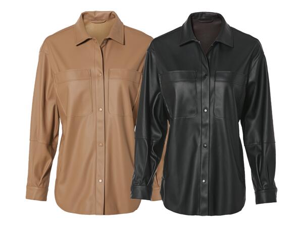 Overshirt i läderimitation