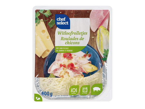 Chicorée-Schinken-Röllchen mit Käse