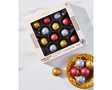 Belgid'Or Belgian Chocolate Metallic Liqueur Truffles 12pk/105g