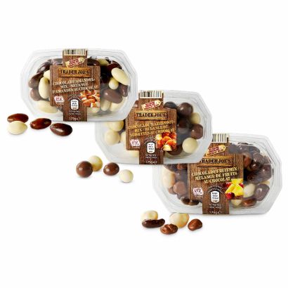 Fruits à coque ou mélange de fruits au chocolat