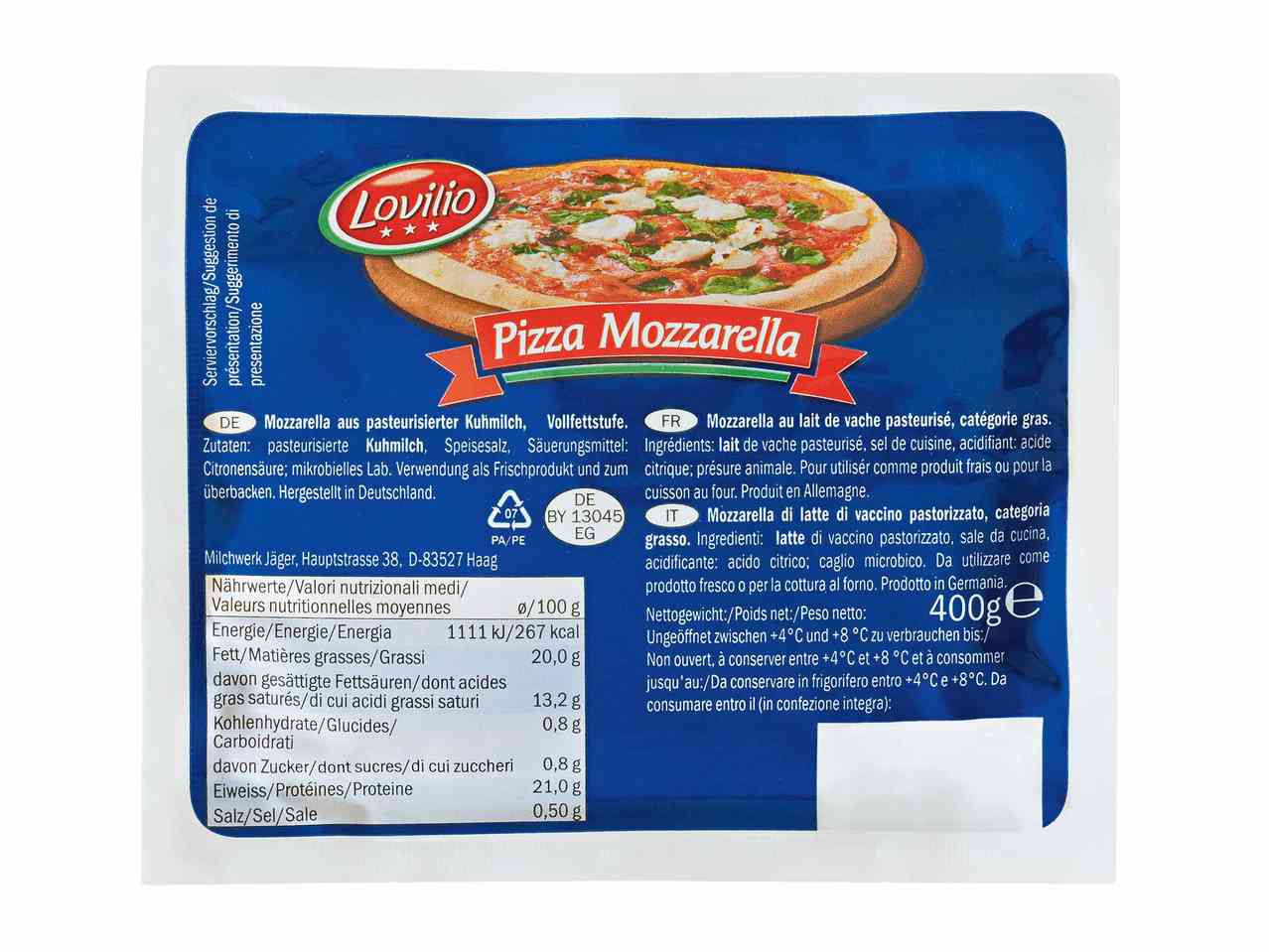 Mozzarella pour pizza