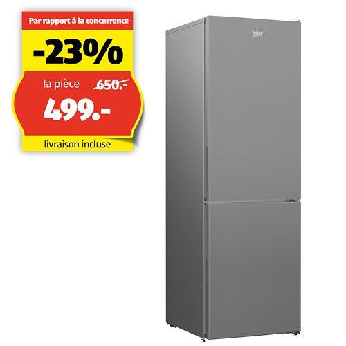 BEKO Réfrigérateur combiné KG105, acier inoxydable