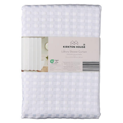 72" x 72" Luxury Shower Curtain - White Waffle