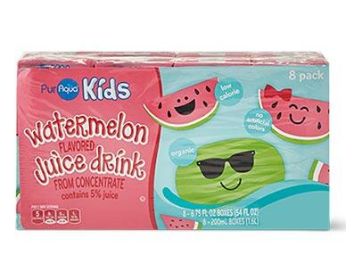 PurAqua 
 Flavored Water Juice Boxes Watermelon or Fruit Punch