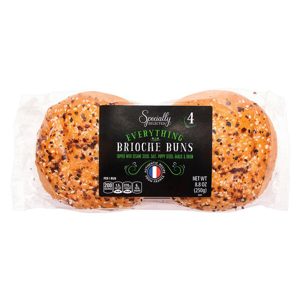 Specially Selected Everything Seasoning Brioche Buns - 4 Count