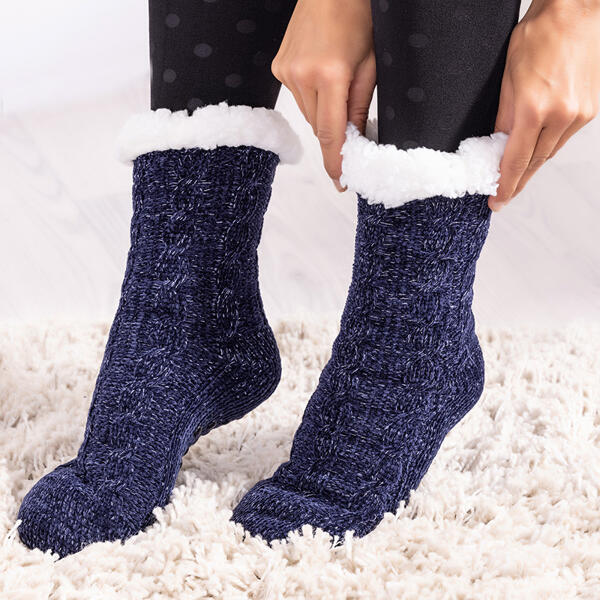 Chenille-Homesocks mit Glitzer